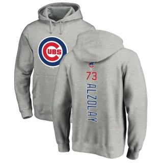 Men's Chicago Cubs Adbert Alzolay Ash Backer Pullover Hoodie