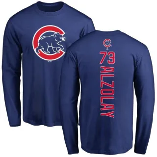 Men's Chicago Cubs Adbert Alzolay Royal Backer Long Sleeve T-Shirt