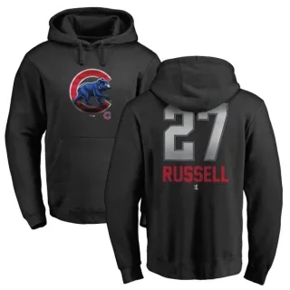 Men's Chicago Cubs Addison Russell Black Branded Midnight Mascot Pullover Hoodie -