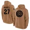 Men's Chicago Cubs Addison Russell Brown 2023 Salute to Service Club Pullover Hoodie