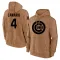 Men's Chicago Cubs Alexander Canario Brown 2023 Salute to Service Club Pullover Hoodie