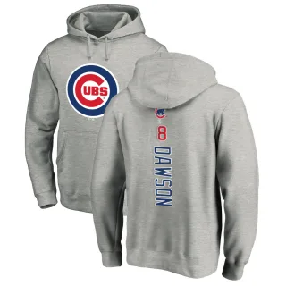 Men's Chicago Cubs Andre Dawson Ash Backer Pullover Hoodie