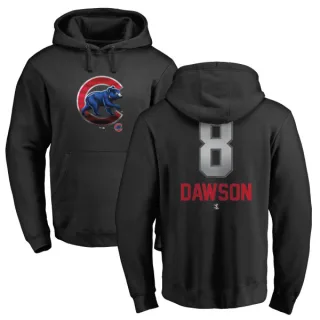 Men's Chicago Cubs Andre Dawson Black Branded Midnight Mascot Pullover Hoodie -