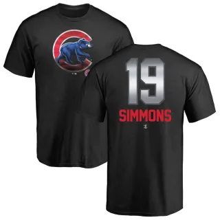 Men's Chicago Cubs Andrelton Simmons Black Midnight Mascot T-Shirt