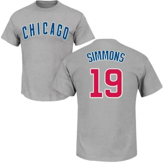 Men's Chicago Cubs Andrelton Simmons Gray Roster T-Shirt