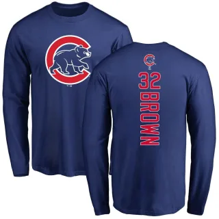 Men's Chicago Cubs Ben Brown Brown Backer Long Sleeve T-Shirt Royal