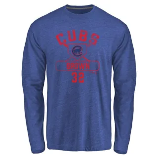 Men's Chicago Cubs Ben Brown Brown Base Runner Long Sleeve T-Shirt Royal