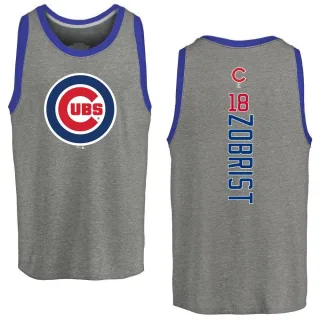 Men's Chicago Cubs Ben Zobrist Ash Backer Tank Top