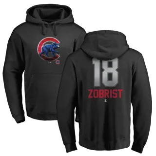 Men's Chicago Cubs Ben Zobrist Black Branded Midnight Mascot Pullover Hoodie -