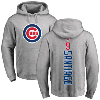 Men's Chicago Cubs Benito Santiago Ash Backer Pullover Hoodie