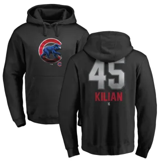 Men's Chicago Cubs Caleb Kilian Black Branded Midnight Mascot Pullover Hoodie -