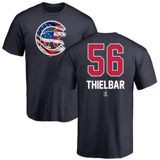 Men's Chicago Cubs Caleb Thielbar Navy Name and Number Banner Wave T-Shirt