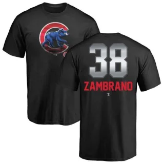 Men's Chicago Cubs Carlos Zambrano Black Midnight Mascot T-Shirt