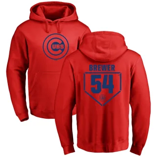 Men's Chicago Cubs Colten Brewer Red Branded RBI Pullover Hoodie -