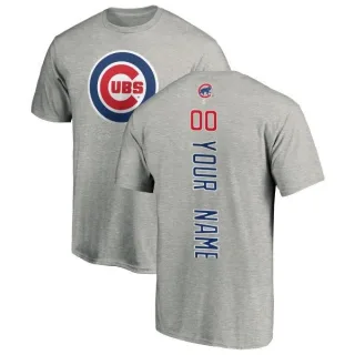 Men's Chicago Cubs Custom Ash Backer T-Shirt