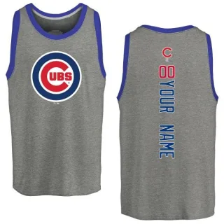 Men's Chicago Cubs Custom Ash Backer Tank Top