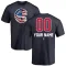 Men's Chicago Cubs Custom Navy Name and Number Banner Wave T-Shirt