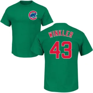 Men's Chicago Cubs Dan Winkler Green St. Patrick's Day Roster T-Shirt