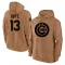 Men's Chicago Cubs David Bote Brown 2023 Salute to Service Club Pullover Hoodie