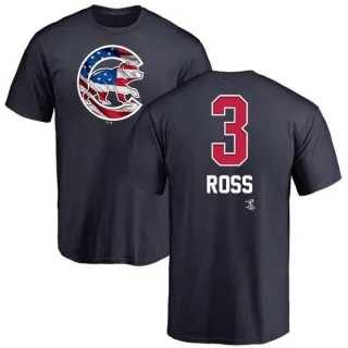 Men's Chicago Cubs David Ross Navy Name and Number Banner Wave T-Shirt