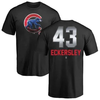 Men's Chicago Cubs Dennis Eckersley Black Midnight Mascot T-Shirt