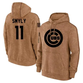 Men's Chicago Cubs Drew Smyly Brown 2023 Salute to Service Club Pullover Hoodie