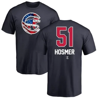 Men's Chicago Cubs Eric Hosmer Navy Name and Number Banner Wave T-Shirt