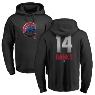 Men's Chicago Cubs Ernie Banks Black Branded Midnight Mascot Pullover Hoodie -