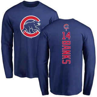 Men's Chicago Cubs Ernie Banks Royal Backer Long Sleeve T-Shirt