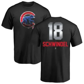 Men's Chicago Cubs Frank Schwindel Black Midnight Mascot T-Shirt