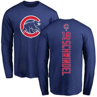 Men's Chicago Cubs Frank Schwindel Royal Backer Long Sleeve T-Shirt