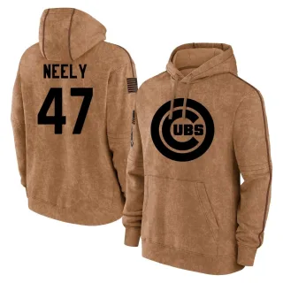 Men's Chicago Cubs Jack Neely Brown 2023 Salute to Service Club Pullover Hoodie