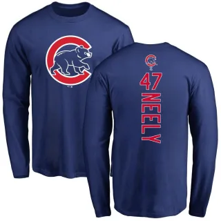 Men's Chicago Cubs Jack Neely Royal Backer Long Sleeve T-Shirt