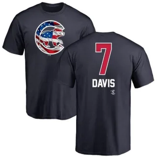 Men's Chicago Cubs Jody Davis Navy Name and Number Banner Wave T-Shirt