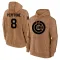 Men's Chicago Cubs Joe Pepitone Brown 2023 Salute to Service Club Pullover Hoodie