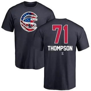 Men's Chicago Cubs Keegan Thompson Navy Name and Number Banner Wave T-Shirt