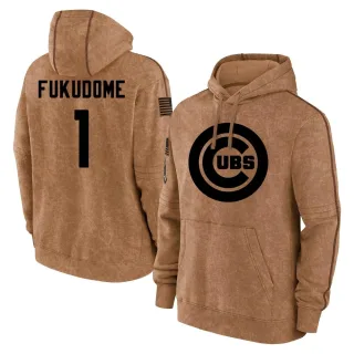 Men's Chicago Cubs Kosuke Fukudome Brown 2023 Salute to Service Club Pullover Hoodie