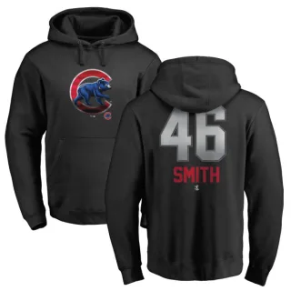 Men's Chicago Cubs Lee Smith Black Branded Midnight Mascot Pullover Hoodie -