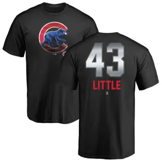 Men's Chicago Cubs Luke Little Black Midnight Mascot T-Shirt