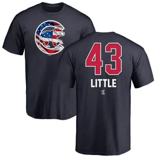 Men's Chicago Cubs Luke Little Navy Name and Number Banner Wave T-Shirt