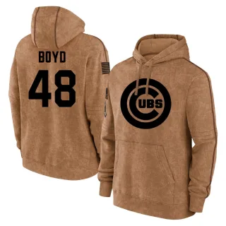 Men's Chicago Cubs Matthew Boyd Brown 2023 Salute to Service Club Pullover Hoodie