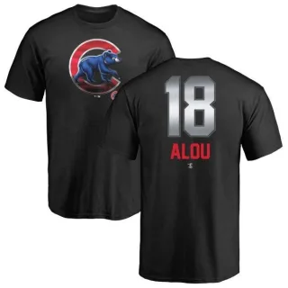 Men's Chicago Cubs Moises Alou Black Midnight Mascot T-Shirt