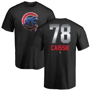 Men's Chicago Cubs Owen Caissie Black Midnight Mascot T-Shirt