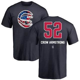 Men's Chicago Cubs Pete Crow-Armstrong Navy Name and Number Banner Wave T-Shirt