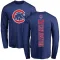 Men's Chicago Cubs Pete Crow-Armstrong Royal Backer Long Sleeve T-Shirt