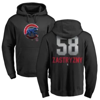 Men's Chicago Cubs Rob Zastryzny Black Branded Midnight Mascot Pullover Hoodie -