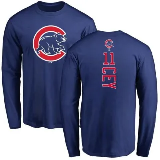 Men's Chicago Cubs Ron Cey Royal Backer Long Sleeve T-Shirt