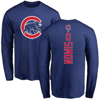 Men's Chicago Cubs Ronny Oliver Simon Olive Backer Long Sleeve T-Shirt Royal