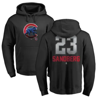 Men's Chicago Cubs Ryne Sandberg Black Branded Midnight Mascot Pullover Hoodie -