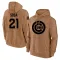 Men's Chicago Cubs Sammy Sosa Brown 2023 Salute to Service Club Pullover Hoodie